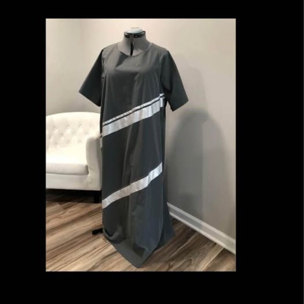 4X Shein Curve Short Sleeve Gray & White Dress pit-pit=27” length 56” C7067